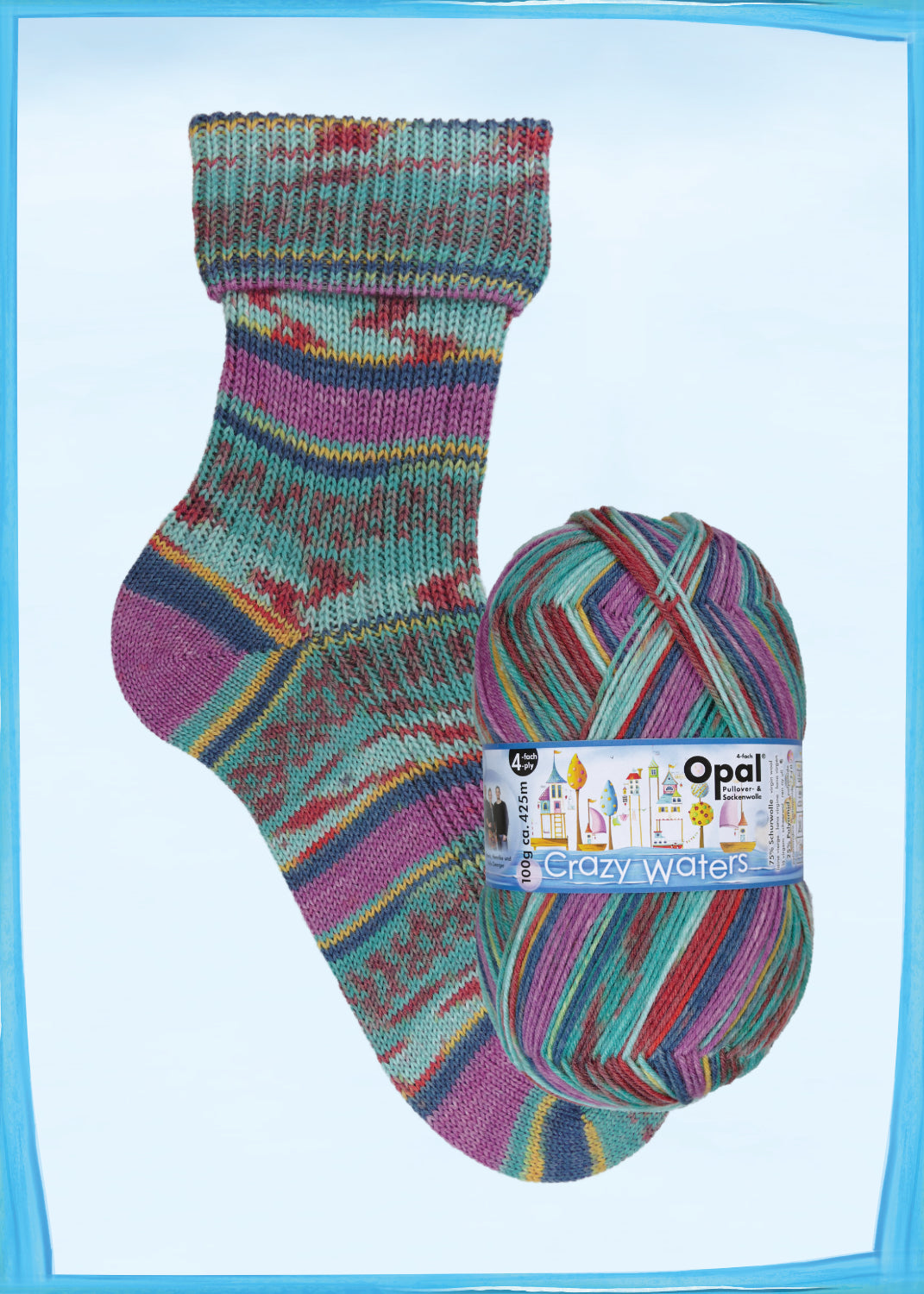 Opal Sock Yarn - Crazy Waters