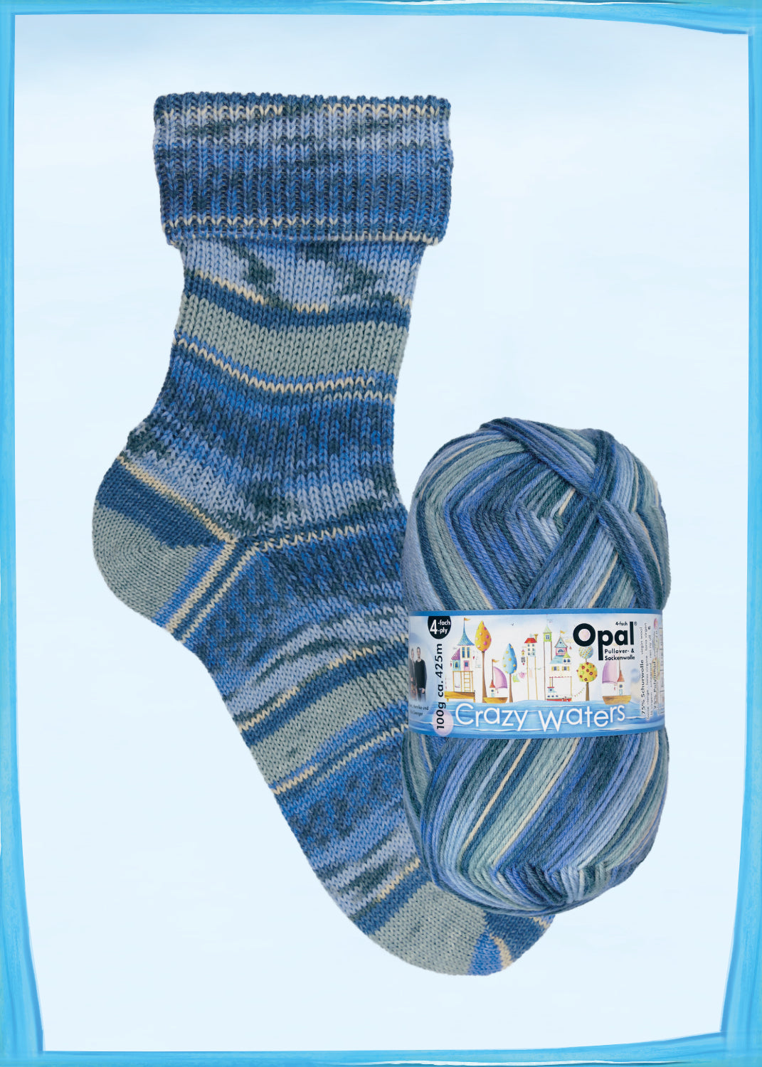 Opal Sock Yarn - Crazy Waters