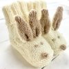 Cute knitted baby boots pattern, rabbit slippers