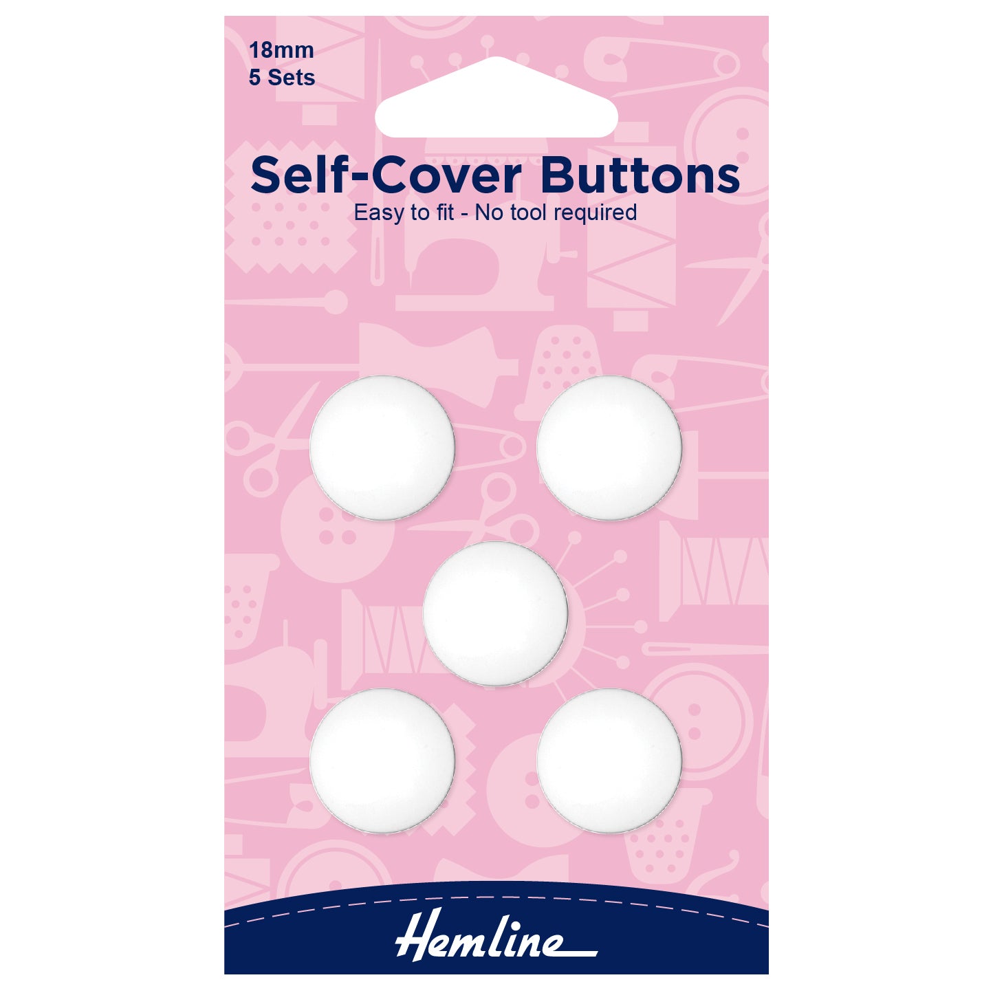 Hemline Self cover buttons 18mm