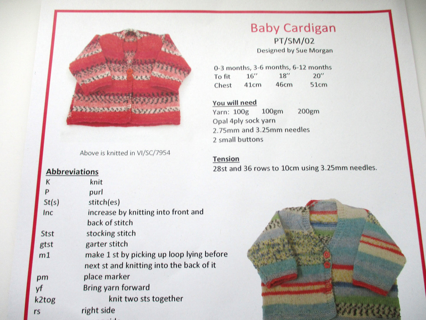 Cute knitted baby cardigan knitting pattern
