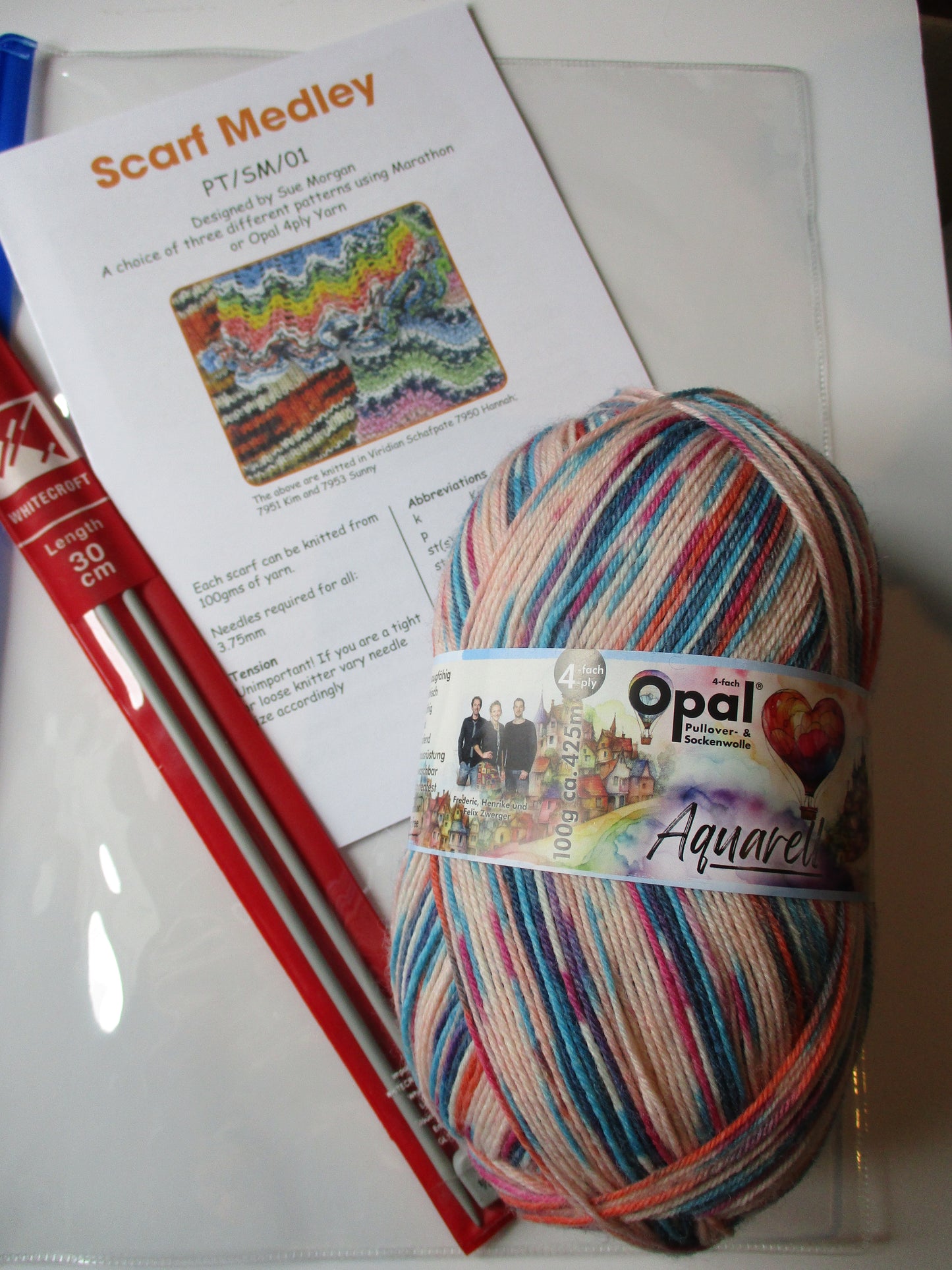 Scarf Knitting Kit - three patterns + yarn