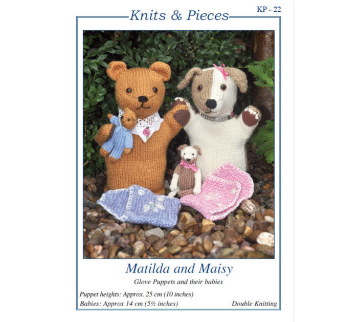 Knits and Pieces KP22 - Matilda and Maisy Glove Puppets Knitting Pattern