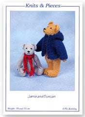 Knits and Pieces KP10 - Jamie and Duncan Miniature Bears Knitting Pattern