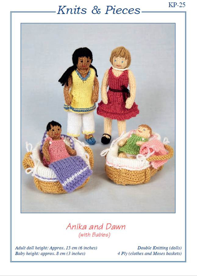 Knits and Pieces KP25 - Anika & Dawn with Babies Knitting Pattern