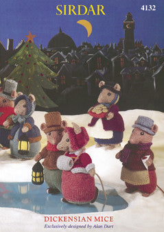 Sirdar Knitting Pattern 4132 - Alan Dart Dickensian Mice