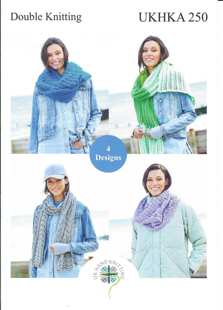 UKHKA 250 - Ladies Double Knit Scarves / Lace Snood Pattern