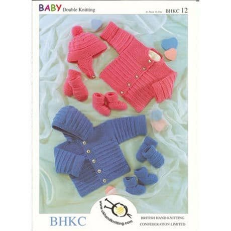 UKHKA 12 - Baby hoodie, cardigan, bootee pattern