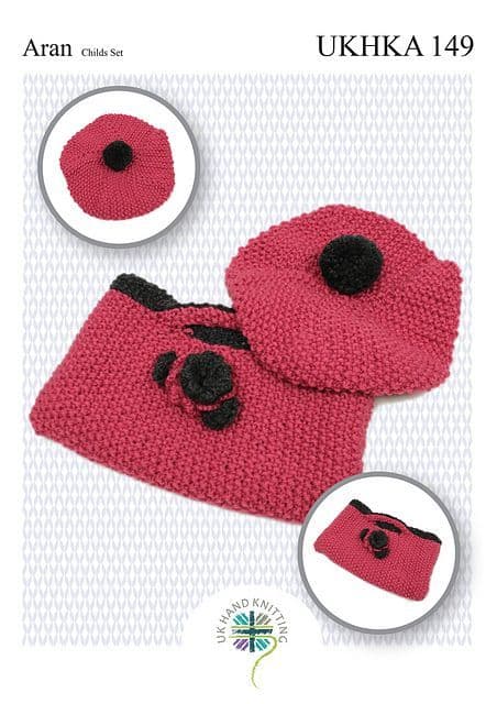 UKHKA 149 - Childs Beret and Bag knitting pattern