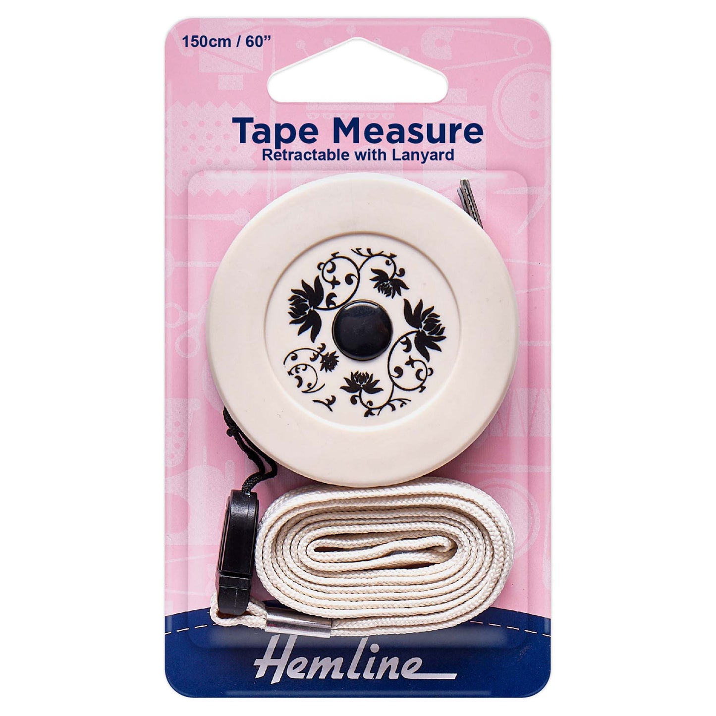 Hemline Retractable Tape Measure with Lanyard