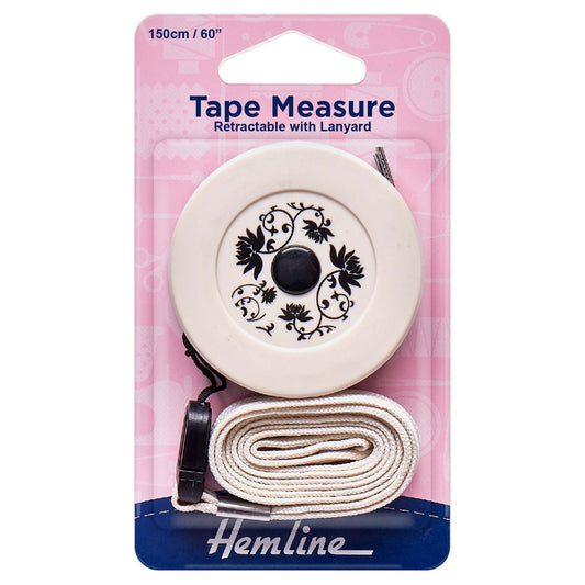 Hemline Retractable Tape Measure with Lanyard