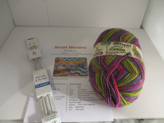 Scarf Knitting Kit - three patterns + yarn