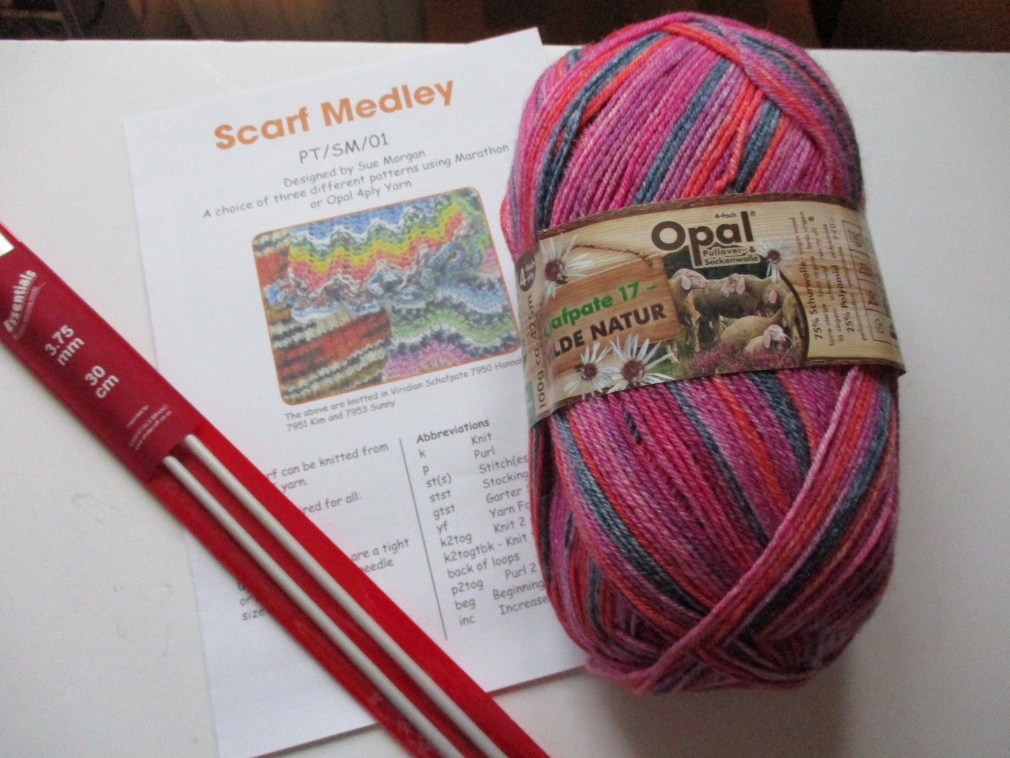 Scarf Knitting Kit - three patterns + yarn