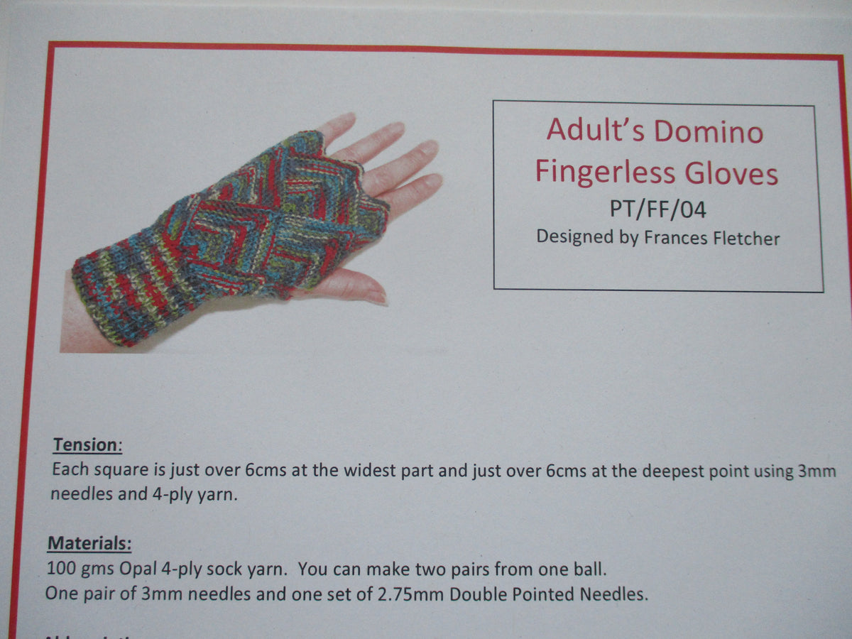 Adult Domino Gloves  knitting pattern