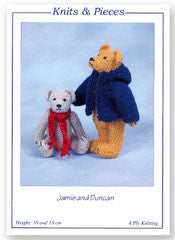 Knits and Pieces KP10 - Jamie and Duncan Miniature  Bears Knitting Pattern