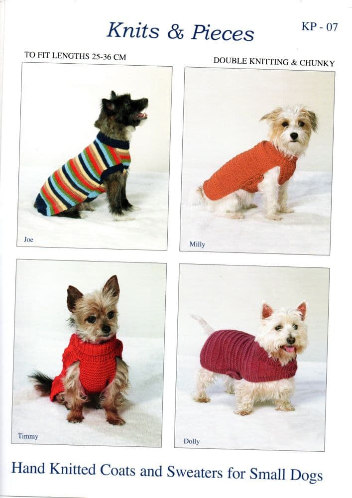 Knits and Pieces KP07 - Knitting Pattern for dog coats - small dogs/toy dogs