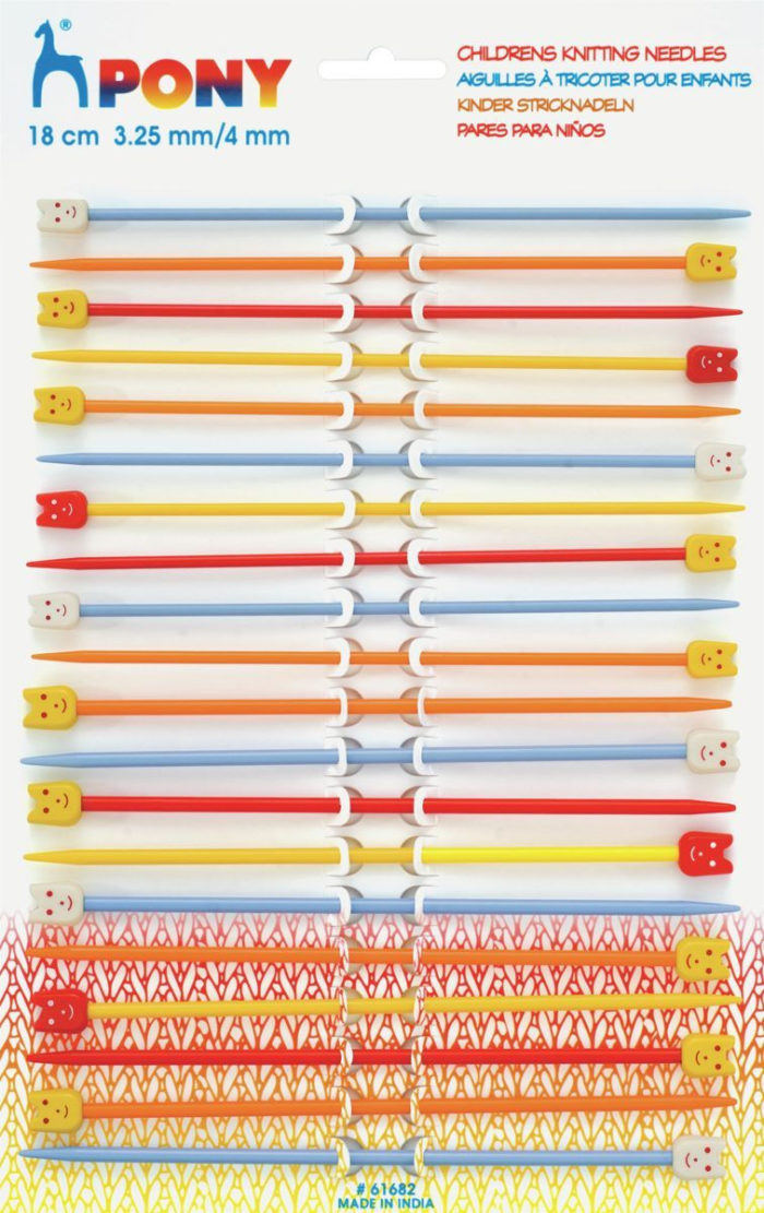 Pony Children's Plastic  Knitting Needles