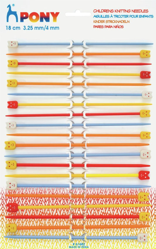 Pony Children's Plastic  Knitting Needles